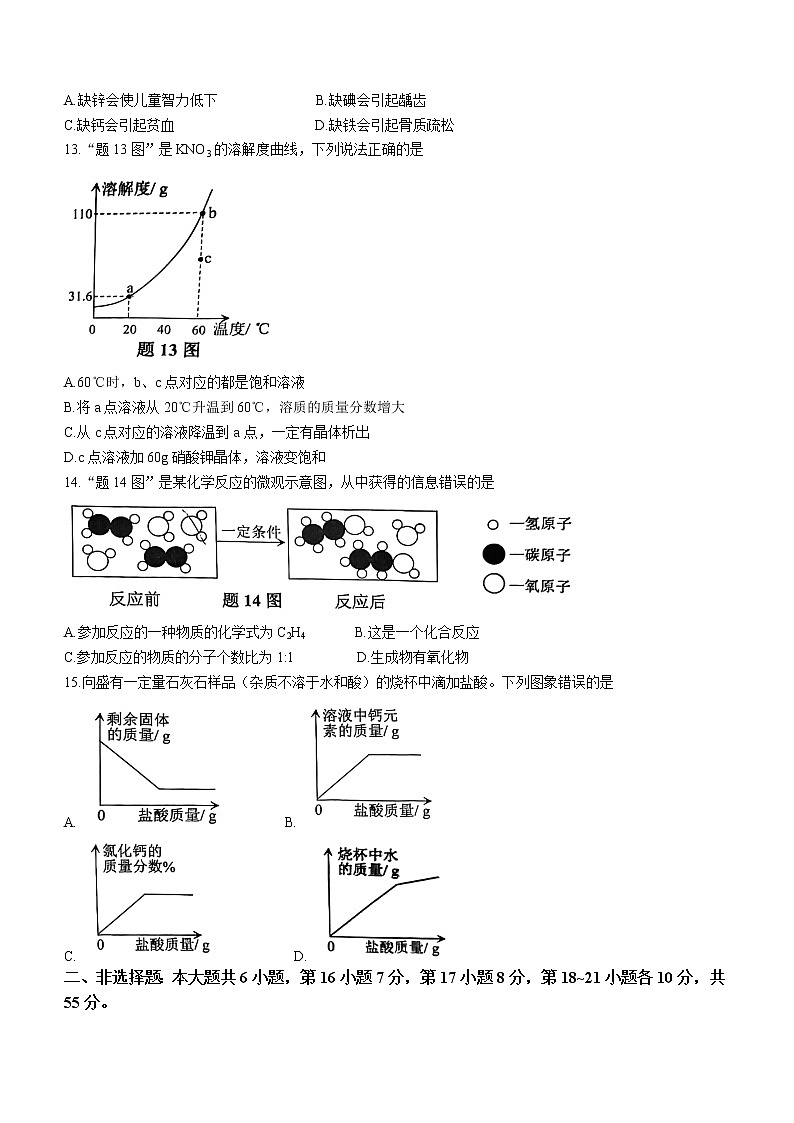 2022年广东省佛山市南海区西樵中学中考一模化学试题03