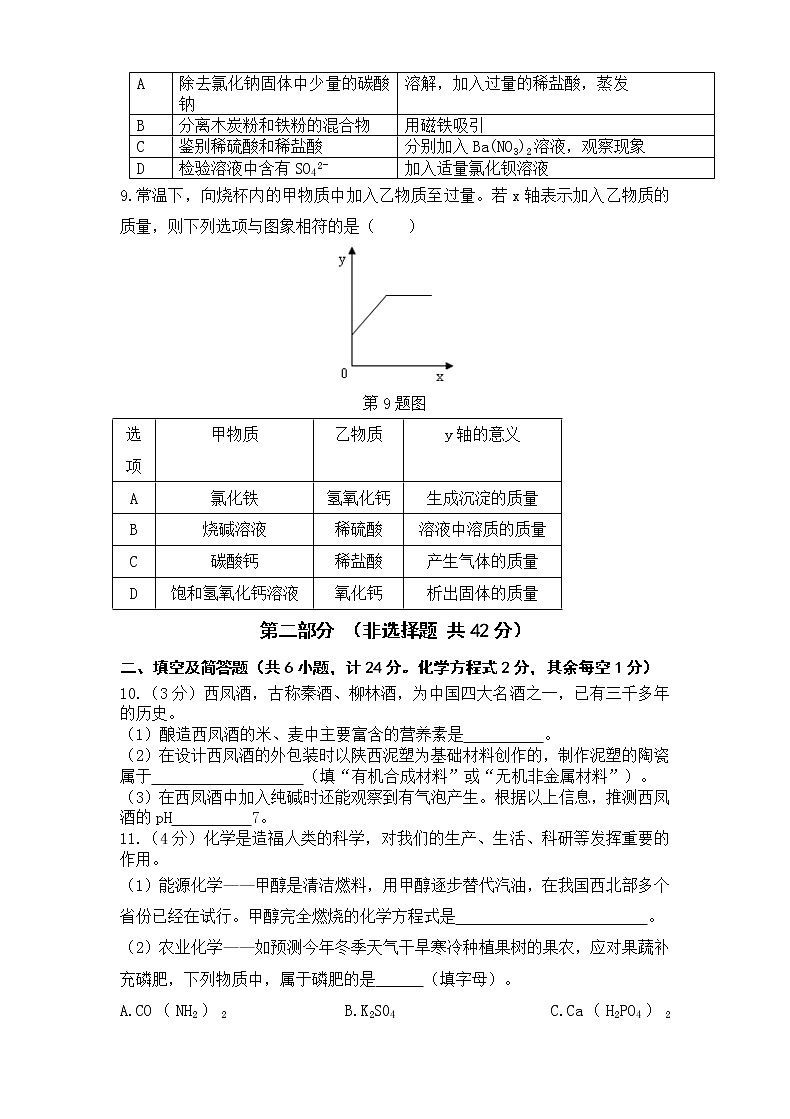 2022年陕西省宝鸡市渭滨区初中学业水平模拟考试化学试卷八(word版含答案)第3页