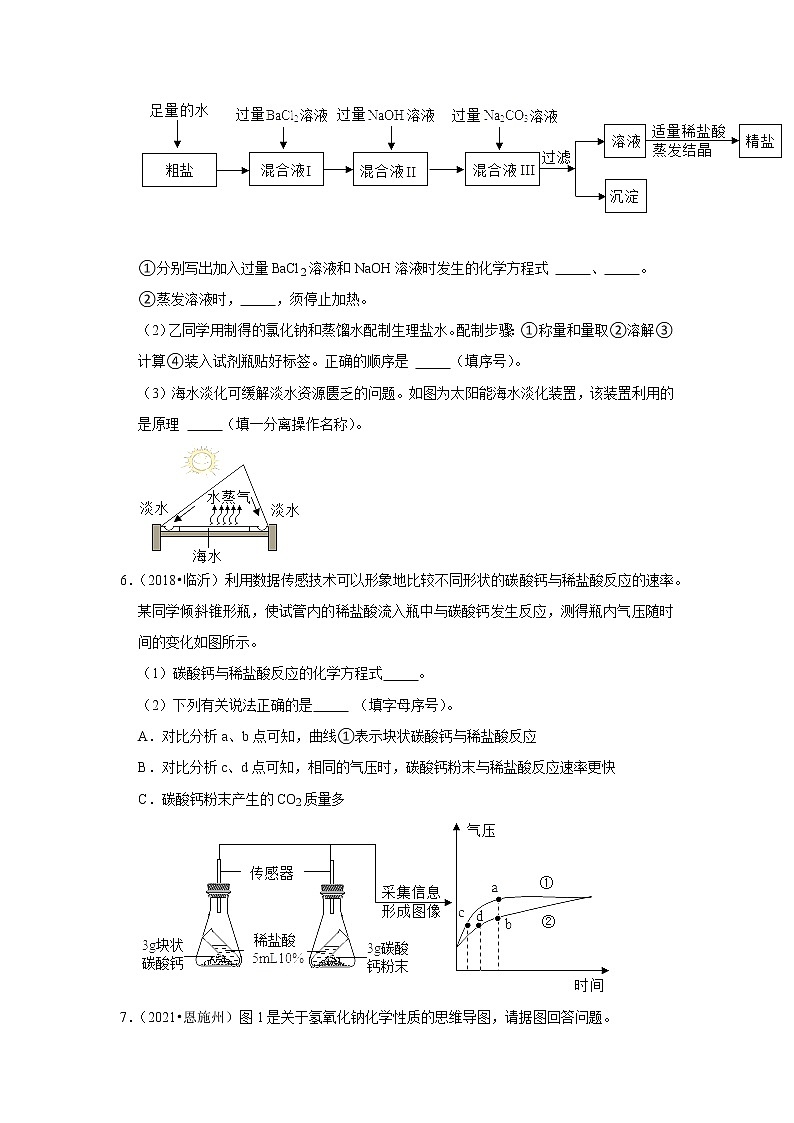 2022年中考化学复习压轴题(填空题):酸碱盐(含答案)第3页