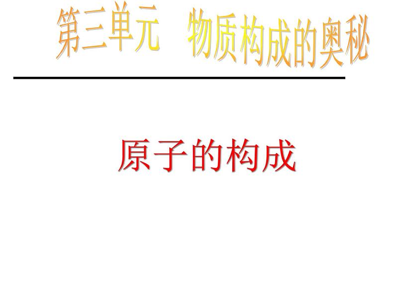 鲁教版(五四制)八年级化学 3.1原子的构成 课件01