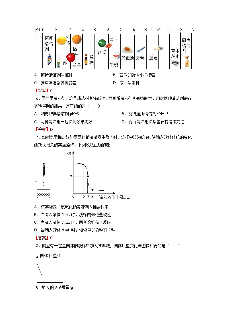 基础实验7 溶液的酸碱性-2021-2022学年九年级化学下册精品课堂同步检测卷(沪教版)(解析版)第2页