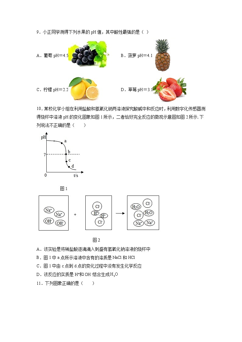 基础实验7 溶液的酸碱性-2021-2022学年九年级化学下册精品课堂同步检测卷(沪教版)(原卷版)第3页