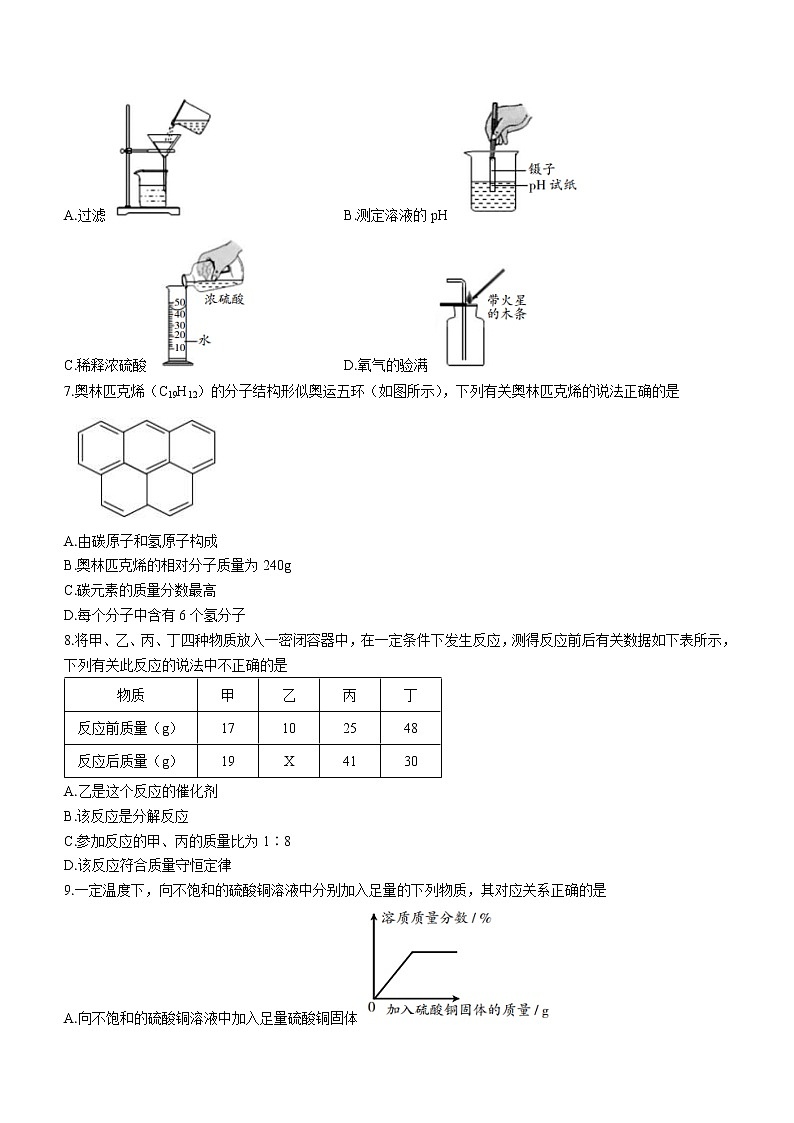 2022年甘肃省武威市高中招生及毕业会考模拟化学试题(三)(word版含答案)02