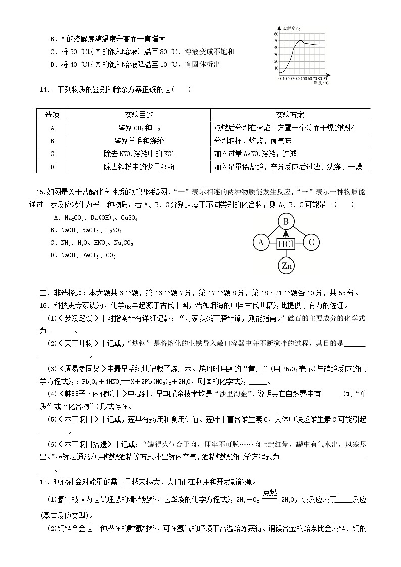2022年广东省中考模拟化学试卷二(word版无答案)第3页