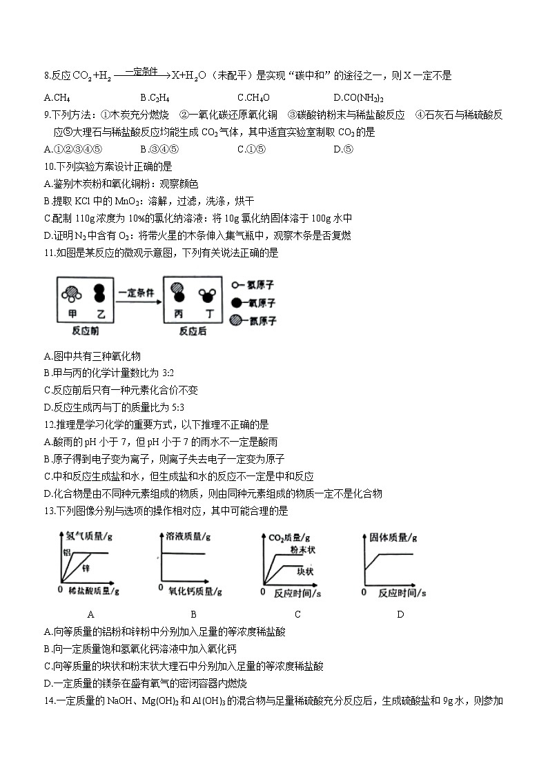 2022年河南省商丘市虞城县部分校中考全真模拟三化学试题第2页