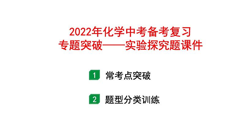 2022年中考化学二轮专题突破——实验探究题课件PPT第1页