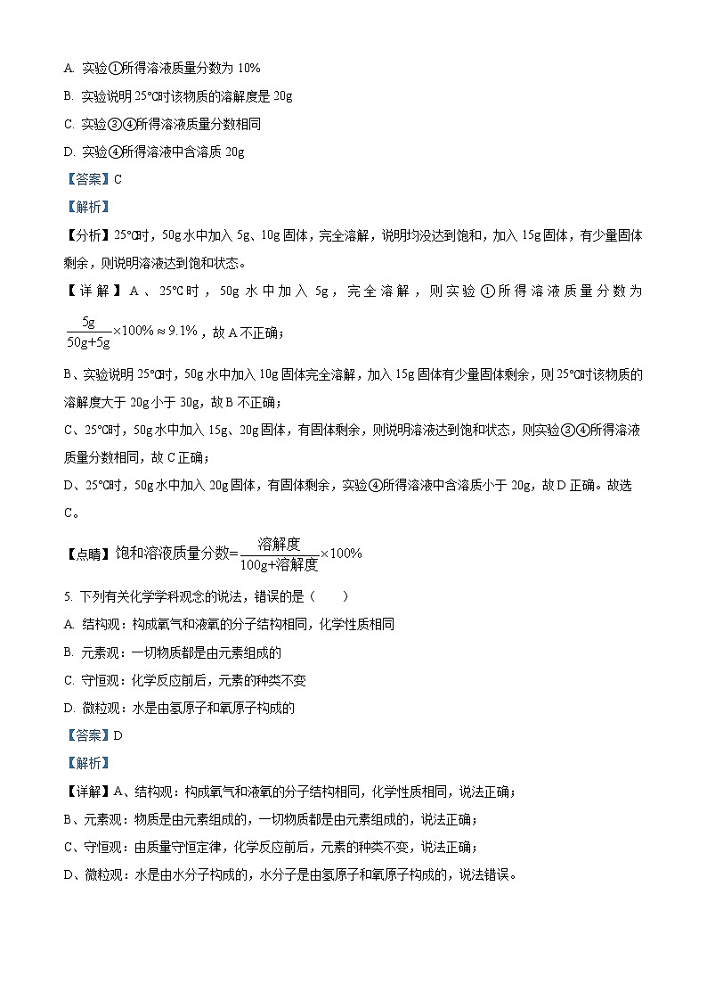 精品解析:2021年辽宁省朝阳市中考二模化学试题(解析版+原卷板)03