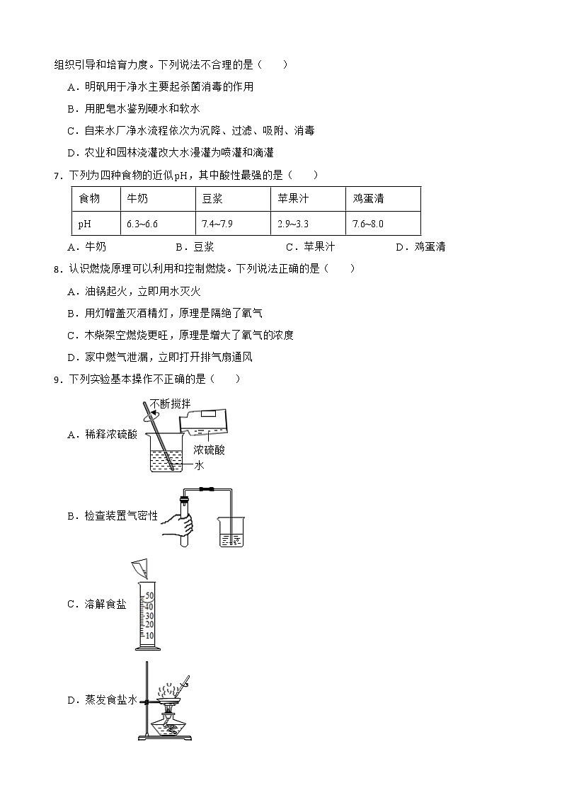 2022屆山東省聊城市東昌府區(qū)中考一?；瘜W(xué)試題解析版第2頁