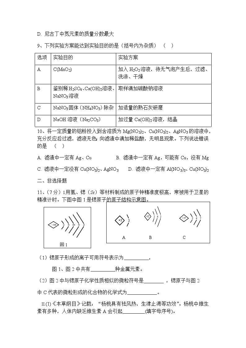 2022年宁远县初中学业水平考试化学模拟试卷4(含答案)03