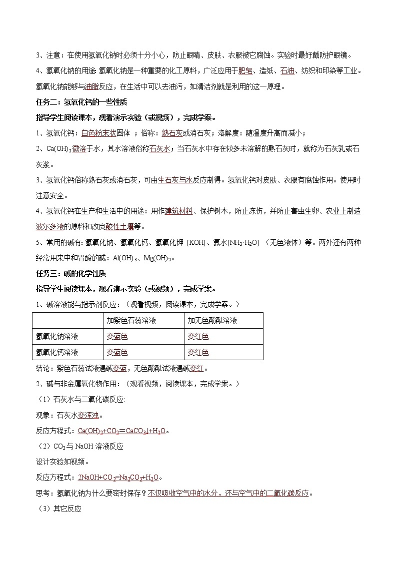 课题10.1 常见的酸和碱(第3课时)-2021-2022学年九年级化学下册精品导学案(人教版)(解析版)教案第2页