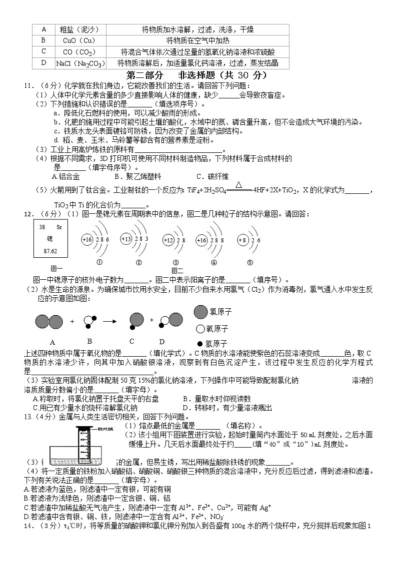 辽宁省盘锦市魏书生中学2021-2022学年九年级下学期专项复习考试化学试题(无答案)第2页
