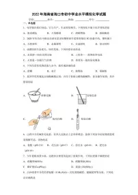 2022年海南省海口市初中学业水平模拟化学试题(含答案)