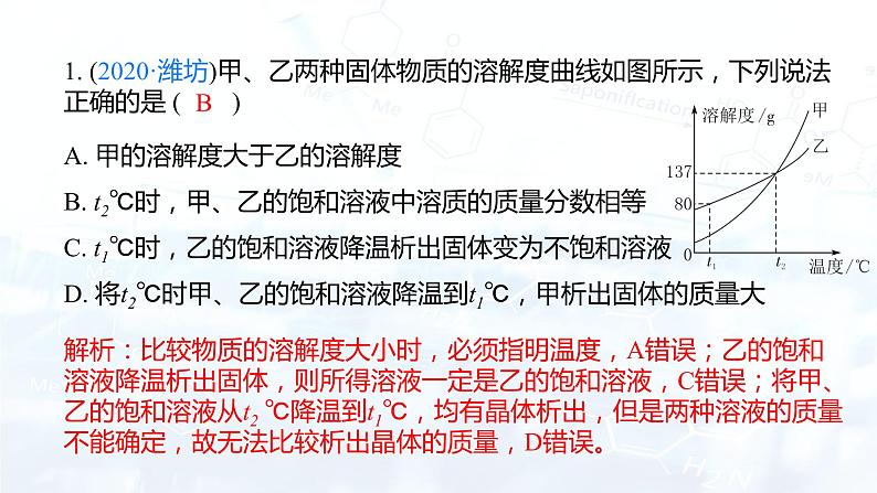 专题09 溶解度曲线与溶液的稀释(复习课件)-2022年中考化学二轮复习讲练测第7页