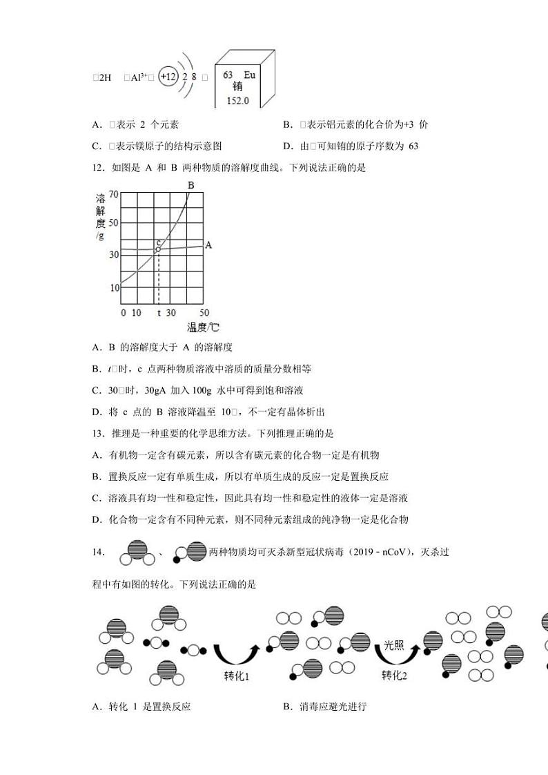 2022年广东省佛山市禅城区中考二模化学试题(含答案)03