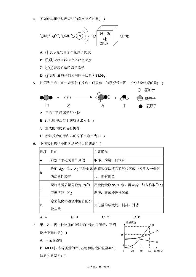2021年河北省唐山市玉田县中考化学二模试卷(附答案详解)02