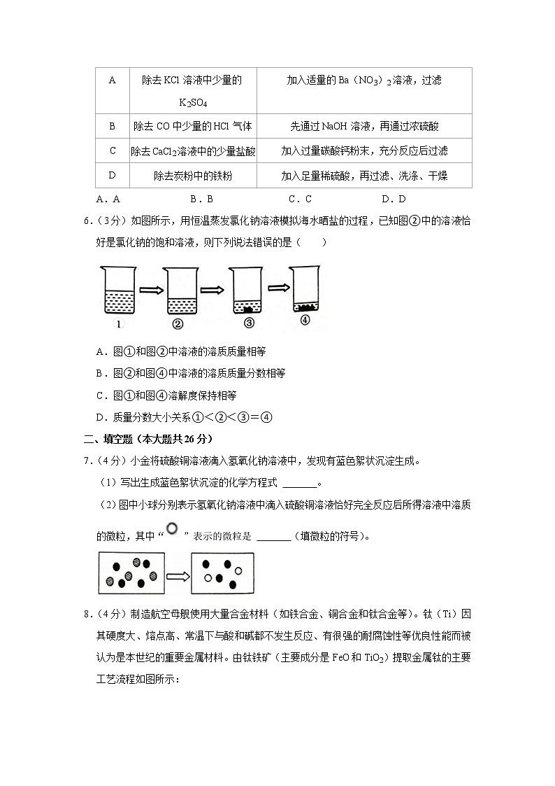 2022年浙江省杭州市萧山区中考化学质检试卷02