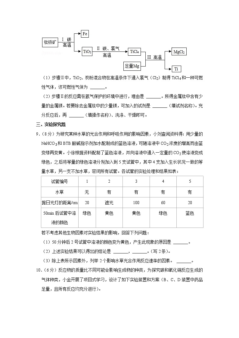 2022年浙江省杭州市萧山区中考化学质检试卷03