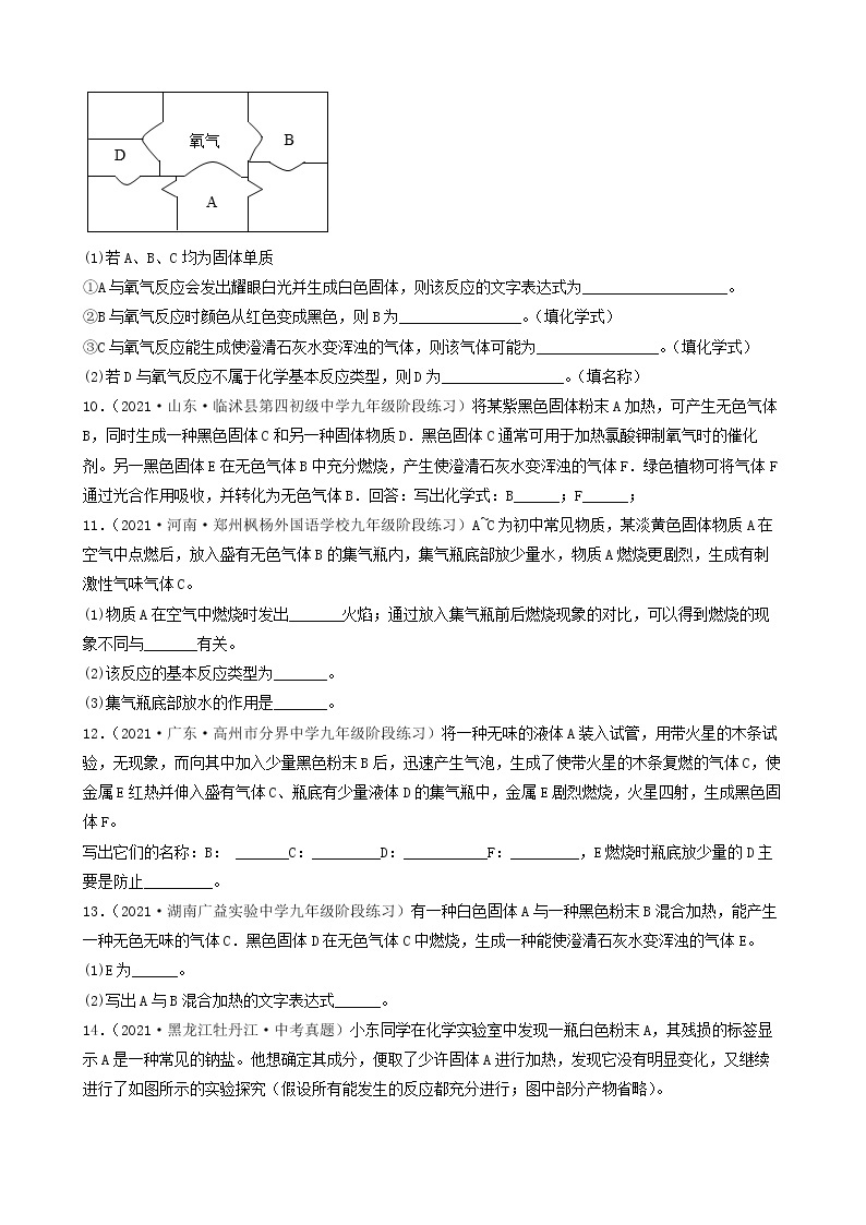 2022年中考化学冲刺复习-推断题突破口专项练习03