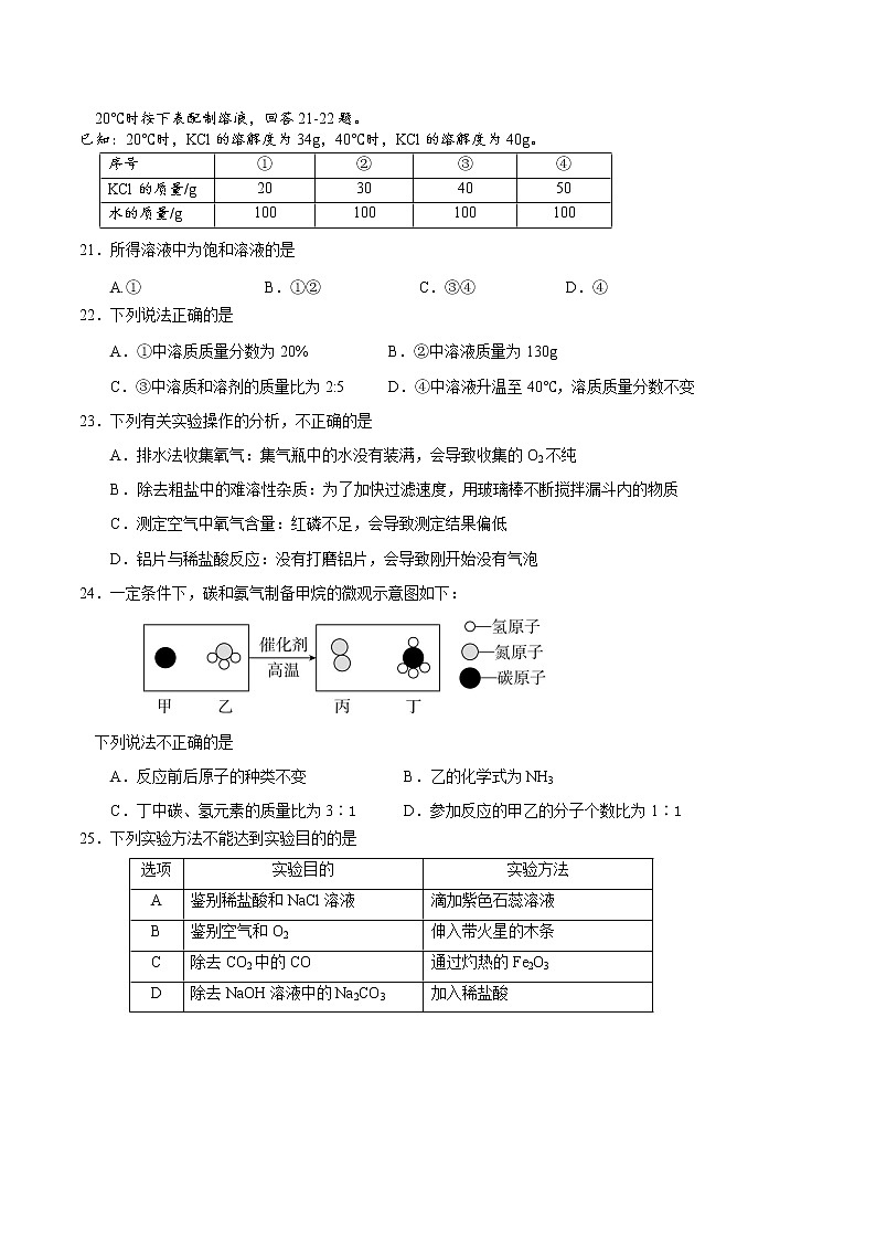 2022年北京市丰台区中考二模化学试卷(含答案)第3页