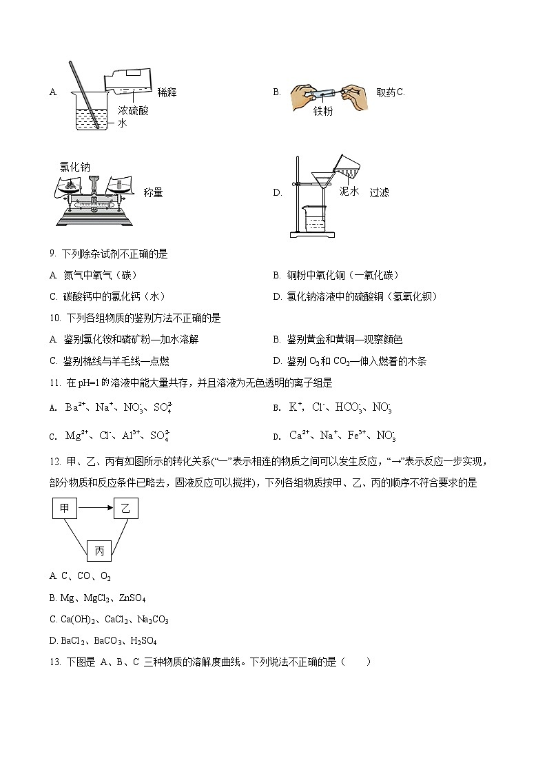 2022年辽宁省沈阳市和平区中考一模化学卷及答案(文字版)02