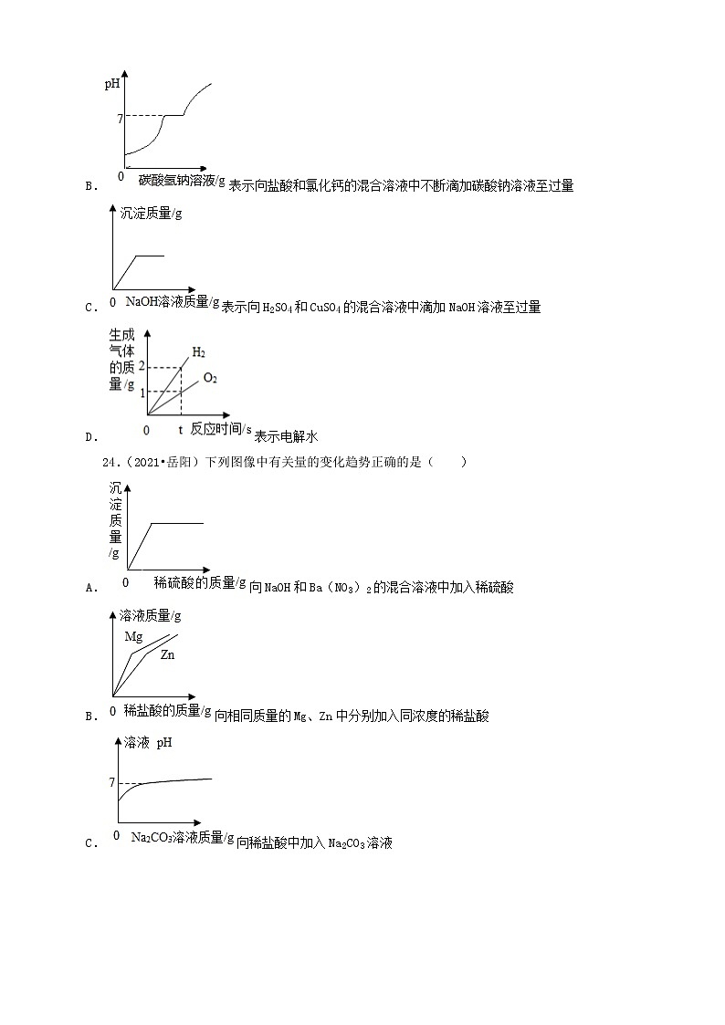 11选择题(中档题)-湖南省14市2021年中考化学真题知识分类汇编第2页