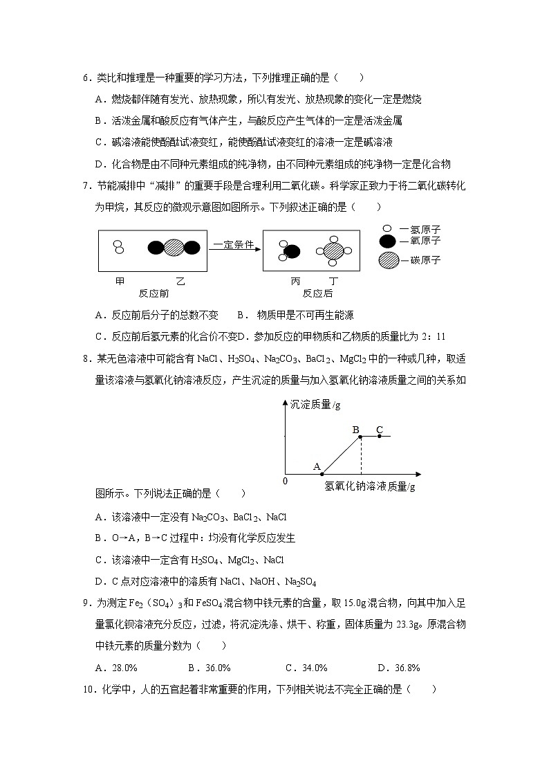 2022年甘肃省兰州市中考化学模拟试卷(一)(word版含答案)第2页