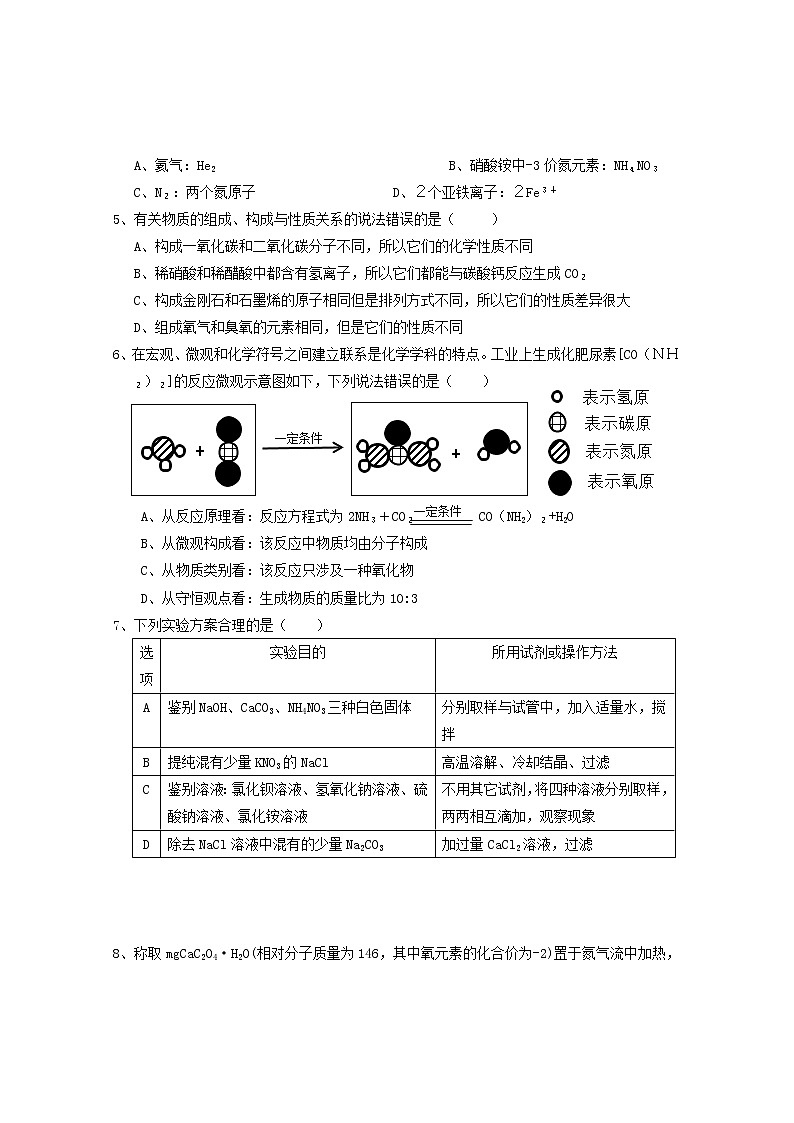 2022年内蒙古呼和浩特市回民区中考模拟化学试题(word版含答案)第2页