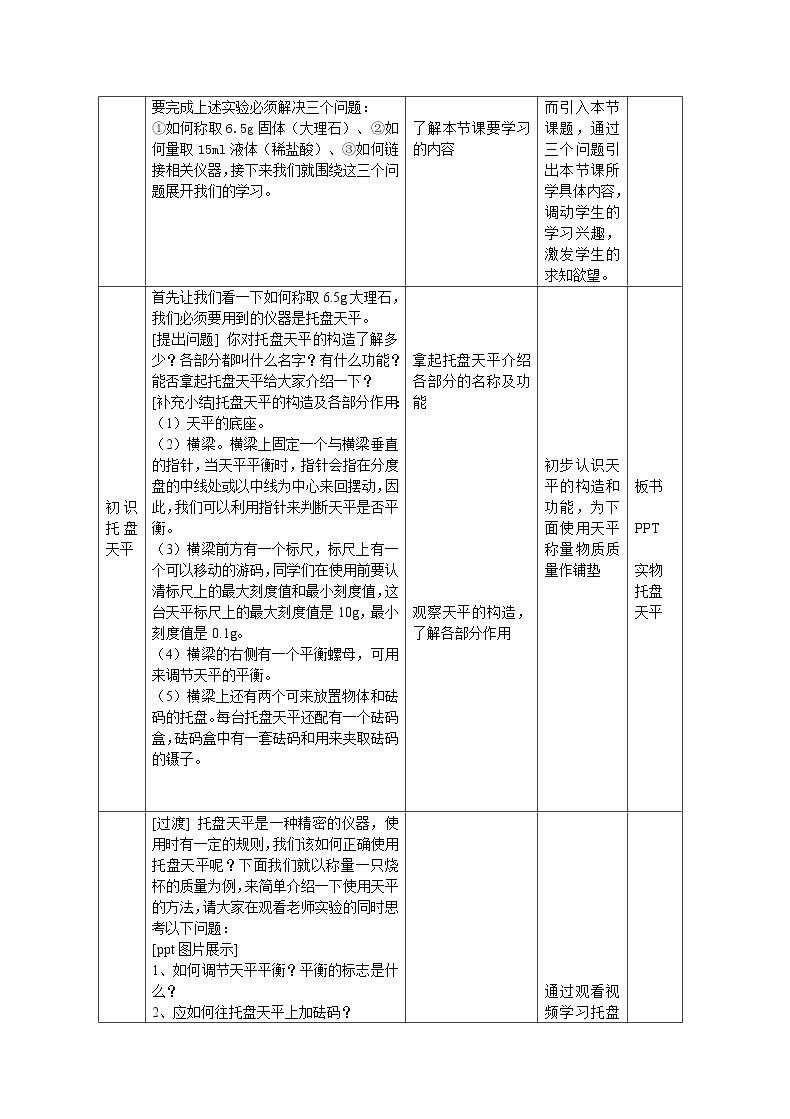 鲁教版（五四制）八年级化学 2.3到实验室去 化学实验基本技能训练（二）  教案02