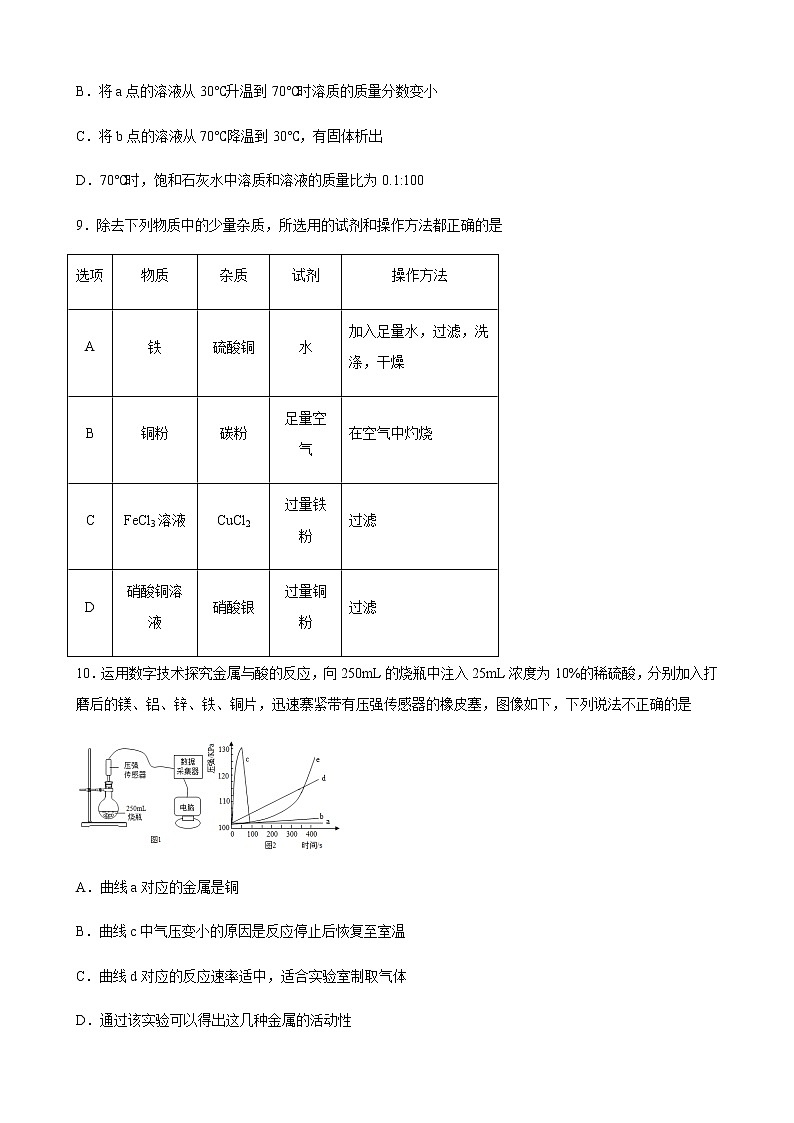 2022年陕西省初中毕业班化学模拟试卷(word版无答案)第3页