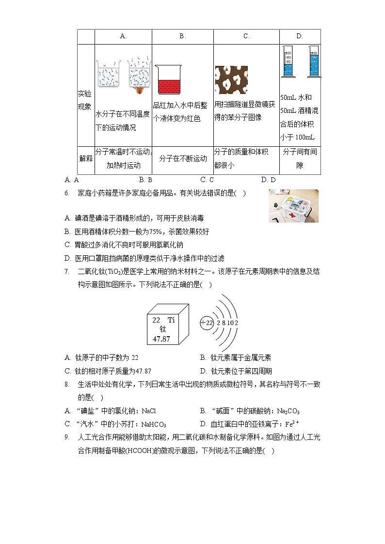 2022年四川省成都市双流中学实验学校中考化学二诊试卷(含答案解析)第2页