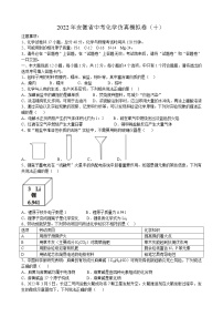 2022年安徽省中考化学仿真模拟卷（十）(word版含答案)