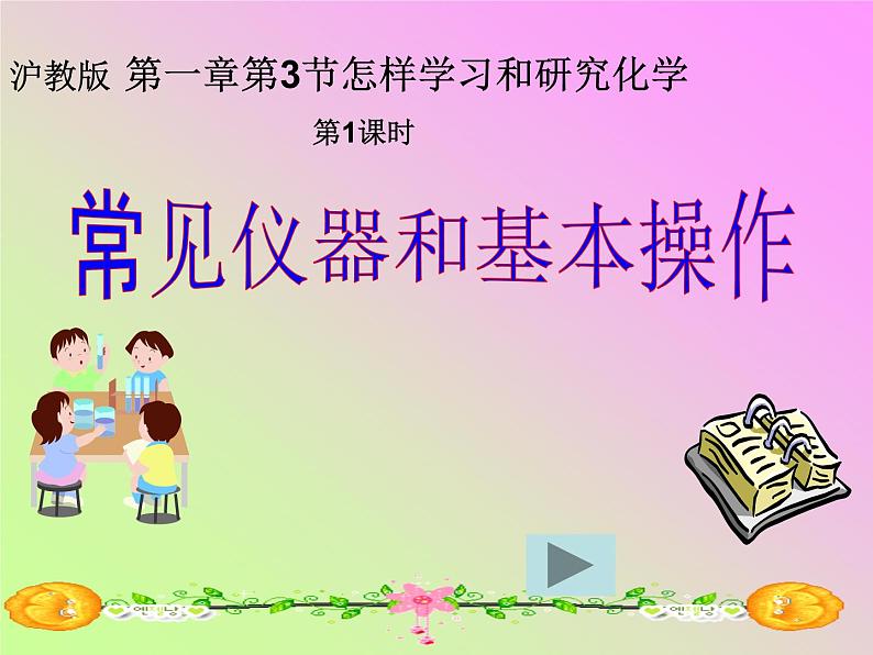 沪教化学九上《1第3节 怎样学习和研究化学》第1页