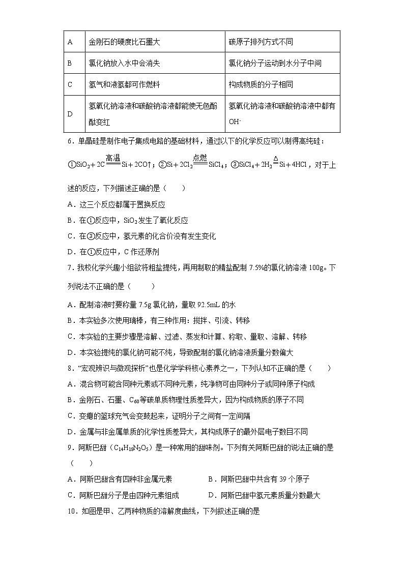 2022年安徽省滁州市南谯区腰铺镇初级中学第三次模拟化学试卷(word版含答案)第2页