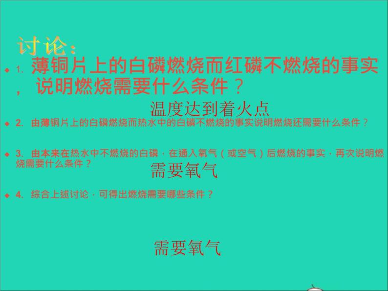 2022九年级化学上册第七单元燃料及其利用课题1燃烧和灭火课件新版新人教版06