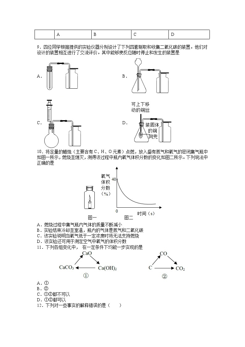 上海沪教版化学九年级上学期 第4章 燃料与燃烧 单元测试（B卷·提升能力） (原卷+解析卷)02