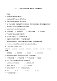 沪教版 (上海)九年级第一学期2.3 化学变化中的质量守恒第2课时巩固练习