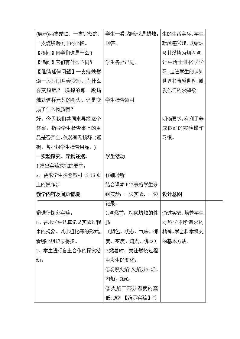 京改版九上化学 1.2实验是化学的基础 教案02