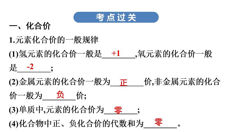中考化学复习考点十七 化合价和化学式课件第7页