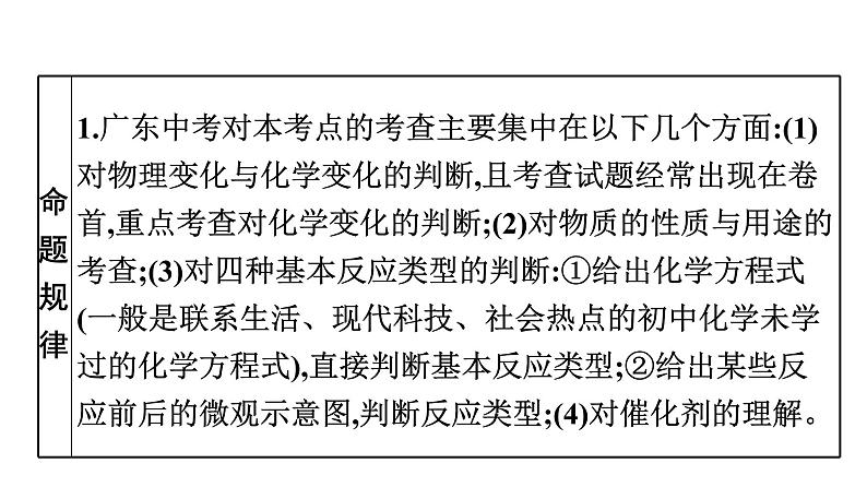 中考化学复习考点十三 物质的变化与性质 化学反应类型课件第7页