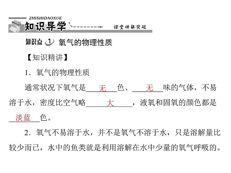 初中化学九上第二单元 课题2 第1课时 氧气的性质每课习题课件第4页
