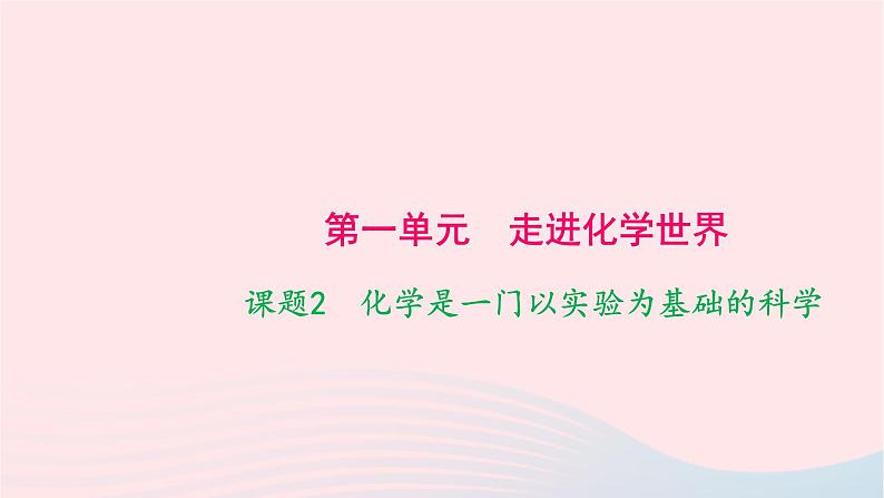 化学人教版九年级上册同步教学课件第1单元 走进化学世界 课题2 化学是一门以实验为基础的科学01