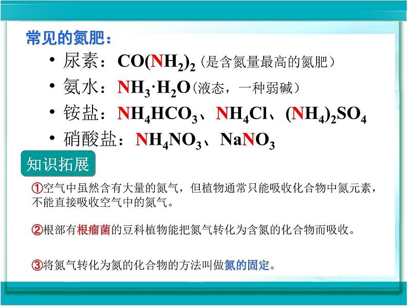 2020一2021学年人教版九年级化学新课课件 第十一单元 盐 化肥 课题2 化学肥料06