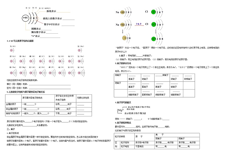课题2原子的结构- 九年级化学上学期课后培优分级练(人教版)(无答案)第2页