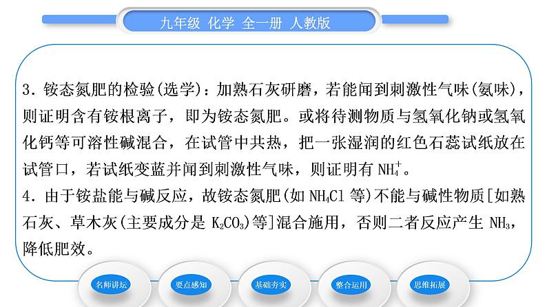 人教版九年级化学第十一单元盐 化肥课题2化学肥料习题课件03