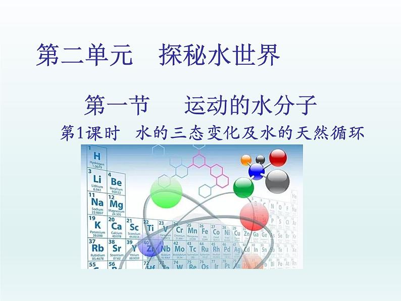 2022九年级化学上册第二单元探秘水世界第一节运动的水分子第1课时水的三态变化水的天然循环课件(鲁教版)第1页