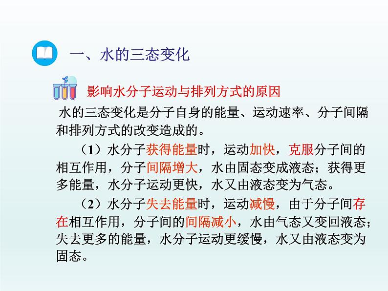 2022九年级化学上册第二单元探秘水世界第一节运动的水分子第1课时水的三态变化水的天然循环课件(鲁教版)第8页