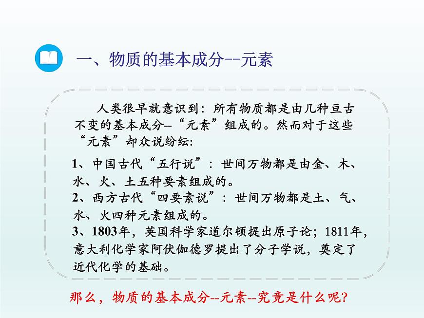 2022九年級化學(xué)上冊第二單元探秘水世界第四節(jié)元素第1課時(shí)元素及元素符號課件（魯教版）第3頁