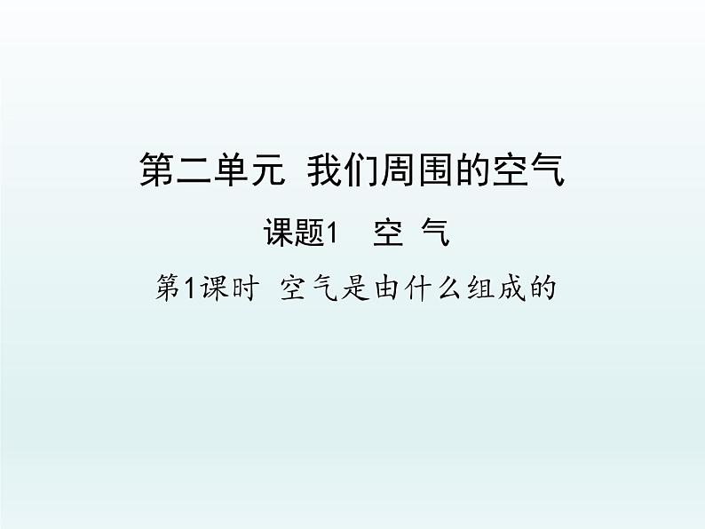 九年级化学上册第二单元我们周围的空气课题1空气第1课时空气是由什么组成的课件(人教版)第1页
