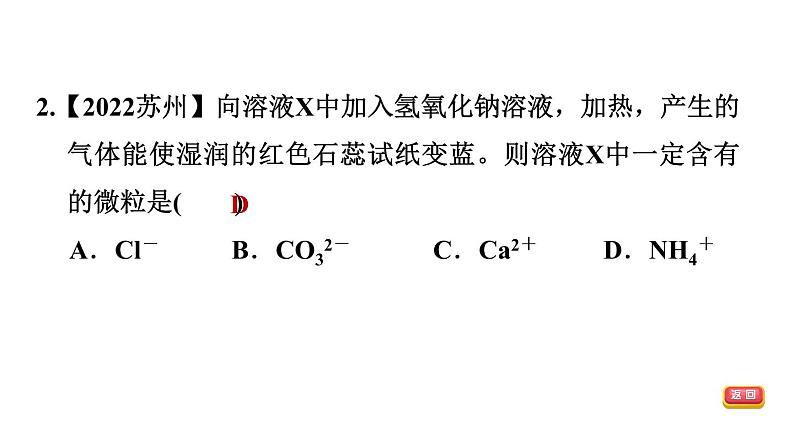 中考化学复习第21课时物质的检验与鉴别、分离和除杂课后练课件第4页