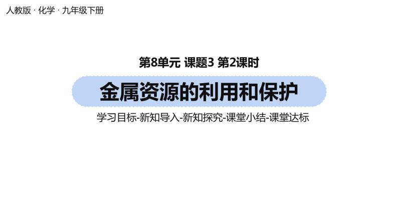 人教版化学九年级下册第8单元 课题3 金属资源的利用和保护（第二课时）课件+素材01